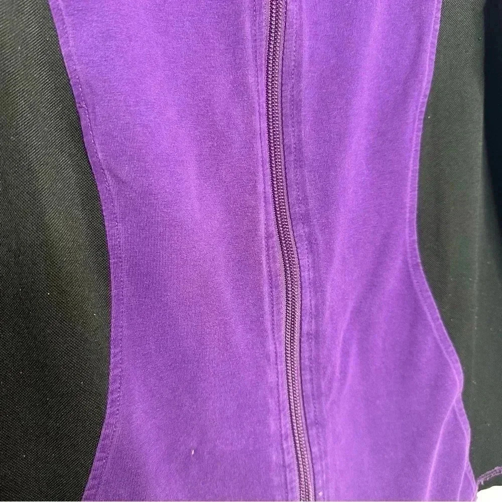 Smart Set Sweatshirt Zip Up Purple & Black Size Small - Picture 4 of 16